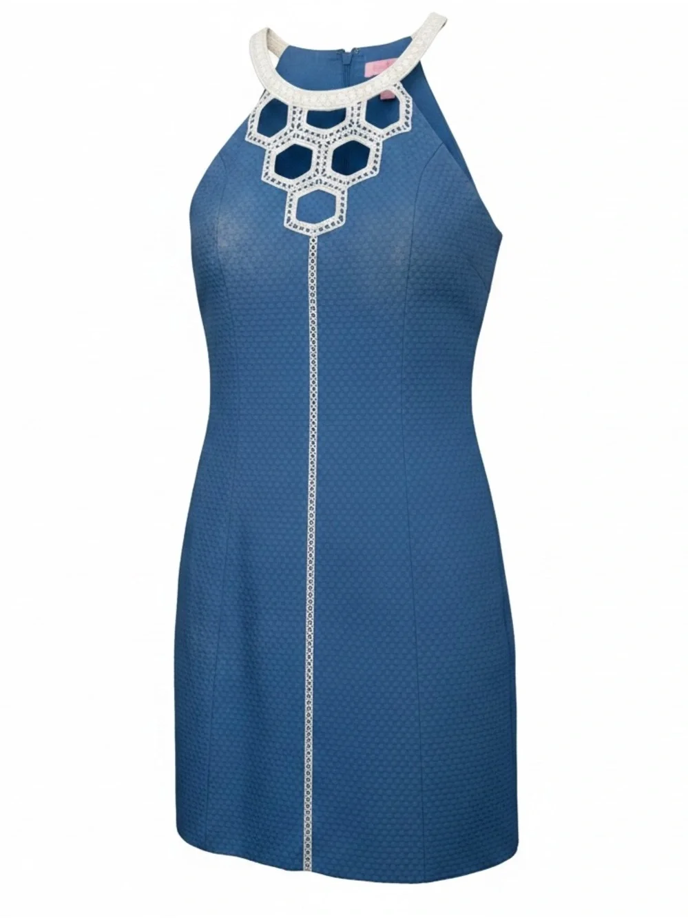 Lilly Pulitzer Blue Halter Dress with White Trim